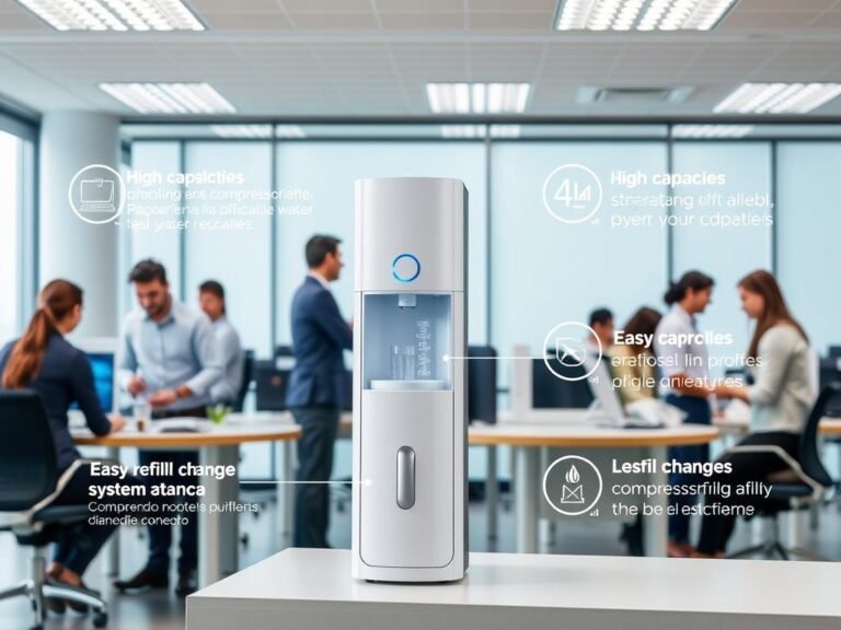 Purificador IBBL FR600 Speciale em ambiente de escritório com várias pessoas utilizando